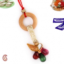 Wooden Ring Lumba With Glass Beads,Lumba Rakhi, Buy Rakhi, Send Rakhi to India, Rakhi Gifts, Rakhis Online