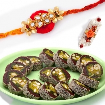 Dryfruit Anjeer Cutlets with FREE Rakhi and Tilak,Rakhi Sweets, Buy Rakhi, Send Rakhi to India, Rakhi Gifts, Rakhis Online
