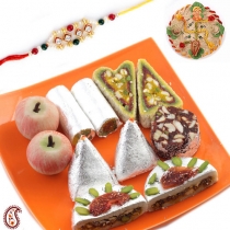 Assorted Kajoo Sweets with FREE Rakhi and Tilak,Rakhi Sweets, Buy Rakhi, Send Rakhi to India, Rakhi Gifts, Rakhis Online
