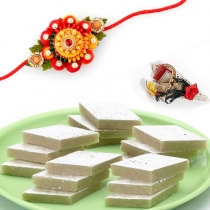 Freshly Made Kajoo Katlis with FREE Rakhi and Tilak,Rakhi Sweets, Buy Rakhi, Send Rakhi to India, Rakhi Gifts, Rakhis Online