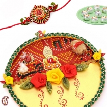 BANDHNI Rakhi Thali with Sweets,Rakhi with Thali, Buy Rakhi, Send Rakhi to India, Rakhi Gifts, Rakhis Online