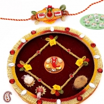 GANAPATI Rakhi Thali with Sweets,Rakhi with Thali, Buy Rakhi, Send Rakhi to India, Rakhi Gifts, Rakhis Online