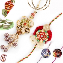 Ethnic Bead Work Family Rakhi Set,Rakhi Sets, Buy Rakhi, Send Rakhi to India, Rakhi Gifts, Rakhis Online