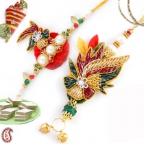 Handcrafted Zardosi Bhaiya-Bhabhi Rakhi Pair,Bhaiya Bhabhi Rakhi, Buy Rakhi, Send Rakhi to India, Rakhi Gifts, Rakhis Online