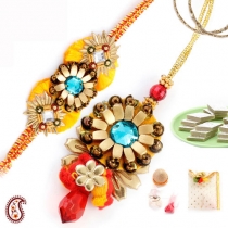 Crystal Bhaiya-Bhabhi Rakhi Pair,Bhaiya Bhabhi Rakhi, Buy Rakhi, Send Rakhi to India, Rakhi Gifts, Rakhis Online