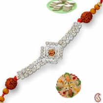 Rudraksh And OM Stud Rakhi,Regular Rakhi, Buy Rakhi, Send Rakhi to India, Rakhi Gifts, Rakhis Online