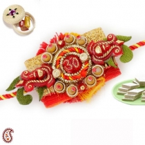 OM Rakhi On Velvet Base,Regular Rakhi, Buy Rakhi, Send Rakhi to India, Rakhi Gifts, Rakhis Online