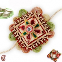 Hand Cut Tissue Velvet Rakhi,Regular Rakhi, Buy Rakhi, Send Rakhi to India, Rakhi Gifts, Rakhis Online