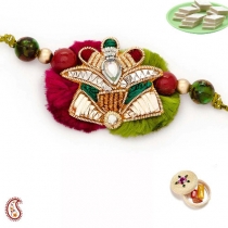 Resham Rakhi with Beads N Zardosi,Regular Rakhi, Buy Rakhi, Send Rakhi to India, Rakhi Gifts, Rakhis Online
