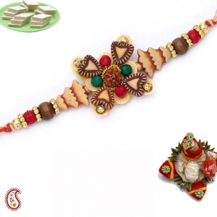Antique Style Rudraksh Rakhi