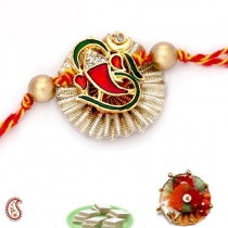 Gota Lace Rakhi With Ganapati,Regular Rakhi, Buy Rakhi, Send Rakhi to India, Rakhi Gifts, Rakhis Online