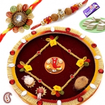 GANAPATI Thali with Rakhi Set and Sweets