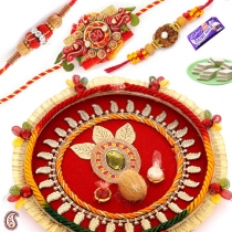 CRYSTAL Thali with Rakhi Set and Sweets