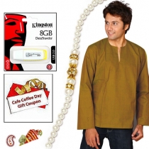 Mehndi Green Kurta, 8GB Flash Drive & Coffee Day Voucher