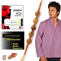 Lavender Purple Kurta, 8GB Flash Drive & Crossword Voucher