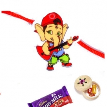 Bal Ganesha With Guitar Kids Rakhi