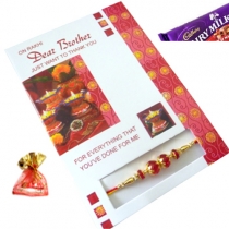 Rakhi With Card and Dairy Milk