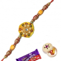 Yellow Zardosi Rakhi
