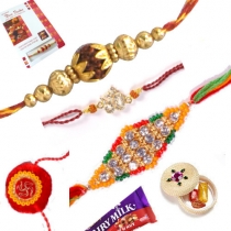 Rudarksh Rakhi Set with Rakhi Card