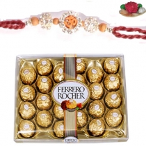 Big Choco Hamper with American Diamond Rakhi
