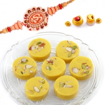Kesar Mawa Barfi with FREE Rakhi and Tilak