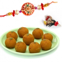 Kesar Motichoor Laddoos with FREE Rakhi and Tilak